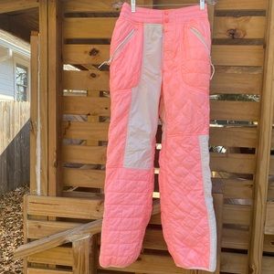 Free People Pink and Cream Quilted Pants